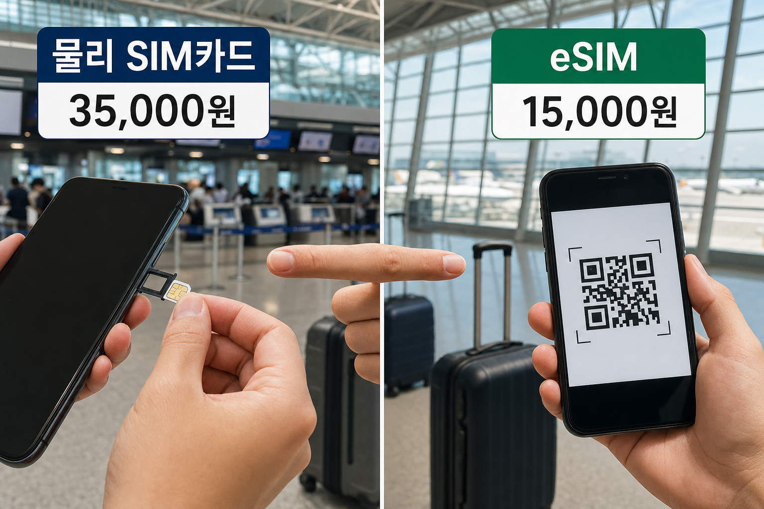 동남아 자유여행 유심 SIM카드 vs eSIM 비교